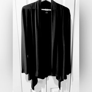 NWOT~Rich Black Open Front Waterfall Cardigan by Clara Sun Woo